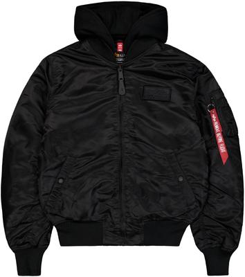 Зимняя Куртка Alpha Industries MA-1 ZH Back Print (128113) Zip Hood Back Print Bomber Jacket Black Reflective