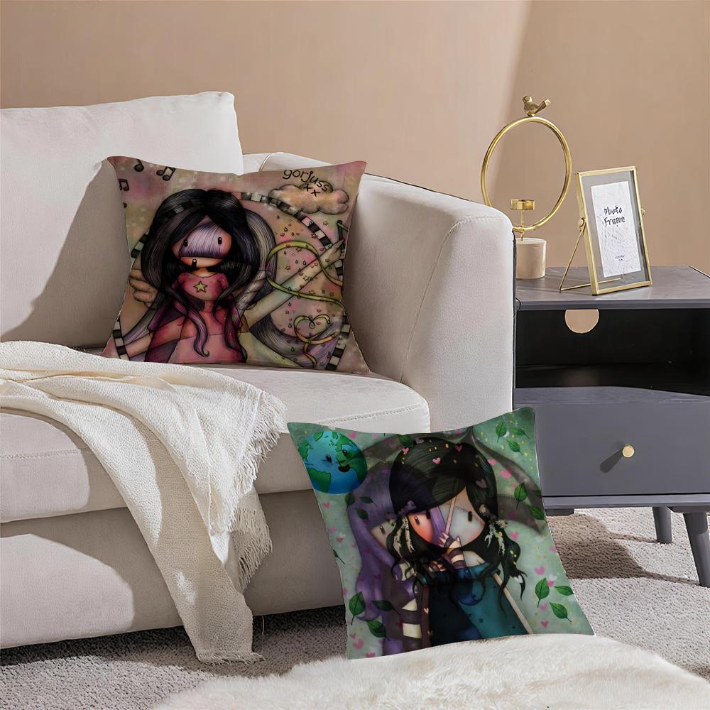 Cartoon S-Santoro Gorjuss Pillow Case Pattern Printed Pillowcase For Living Room Sofa Cushion Cover & Bedroom Decor