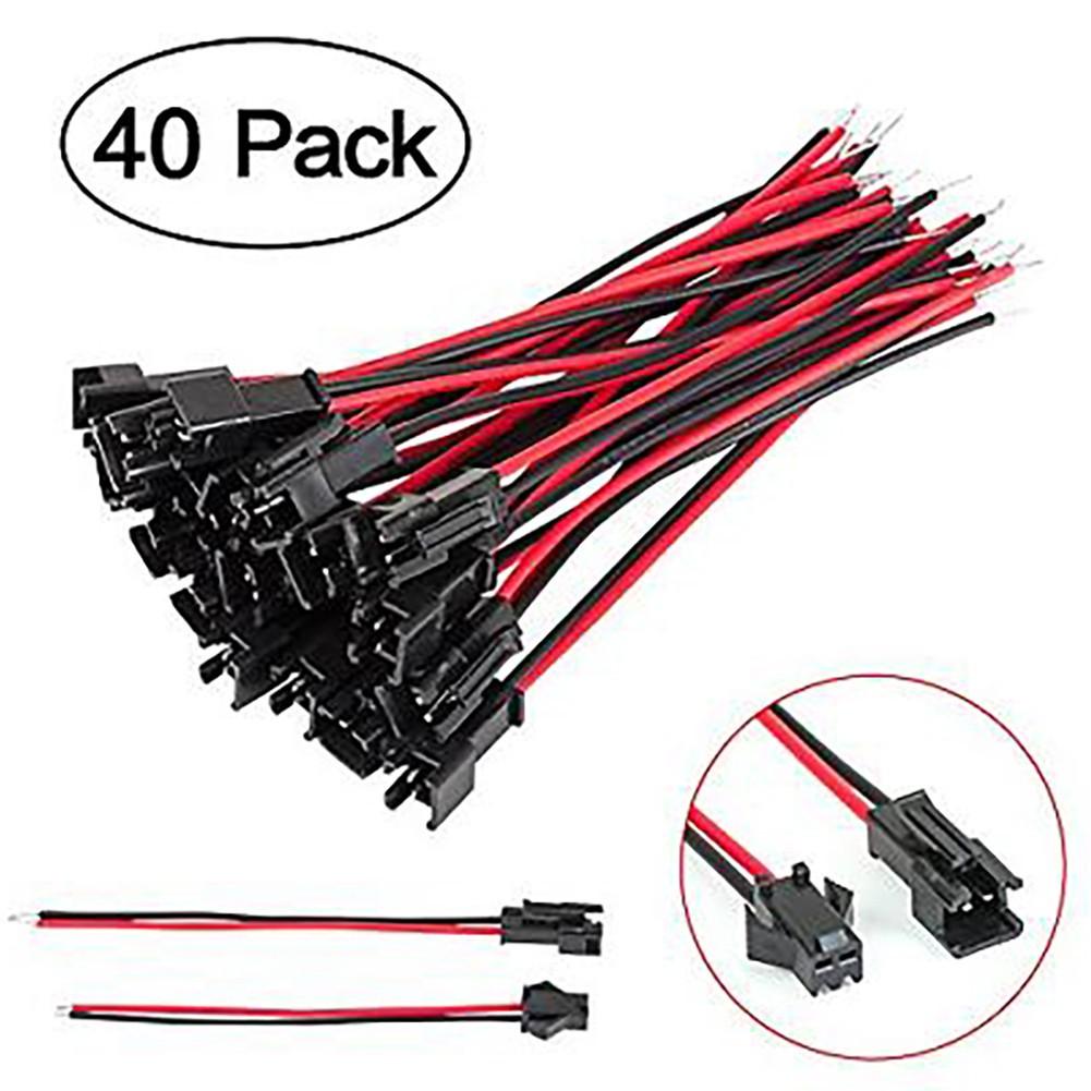 40pcs For JST SM connector SM 2Pin  Plug male to bus connector