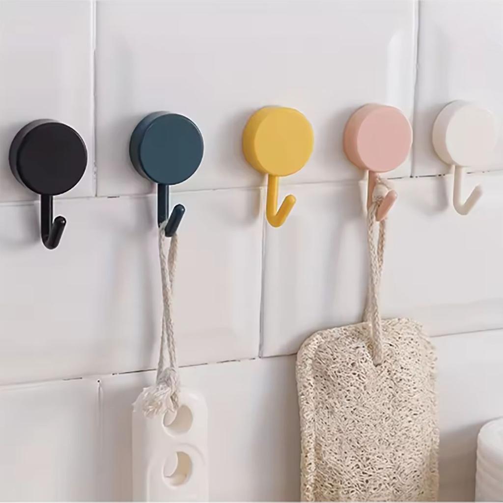 5/10PCS Self Adhesive Wall Hook Strong Without Drilling Coat Bag Bathroom Kitchen Towel Hanger Hooks Home Storage Accessories