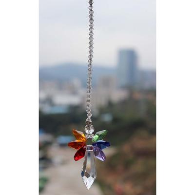 Funkelndes K9 Kristallglas Kristall Auto Hänger Regenbogen Suncatcher Schönes Balkon Garten Hängeornament A22
