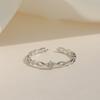 S925 Sterling Silver Gold-Plated Diamond Geometric Open Ring Female Design Niche Simple Bracelet High-Grade Light Luxury Tail Ring