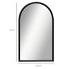 Arched Wall Mirror, 110 x 65 cm, Wooden Frame, Black