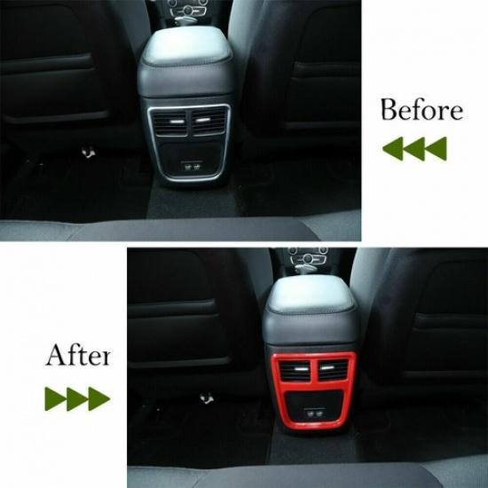 Rear Air Outlet A/C Vent Trim Decor Cover Frame for Dodge Charger/300C 11+ Red