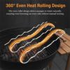 BBQ Sausage Roller Rack, Hot Dog Roller Grill, Stainless Steel Sausage Griller with 360° Rolling Design -Free Rack for Camping Outdoor Family Cookouts
