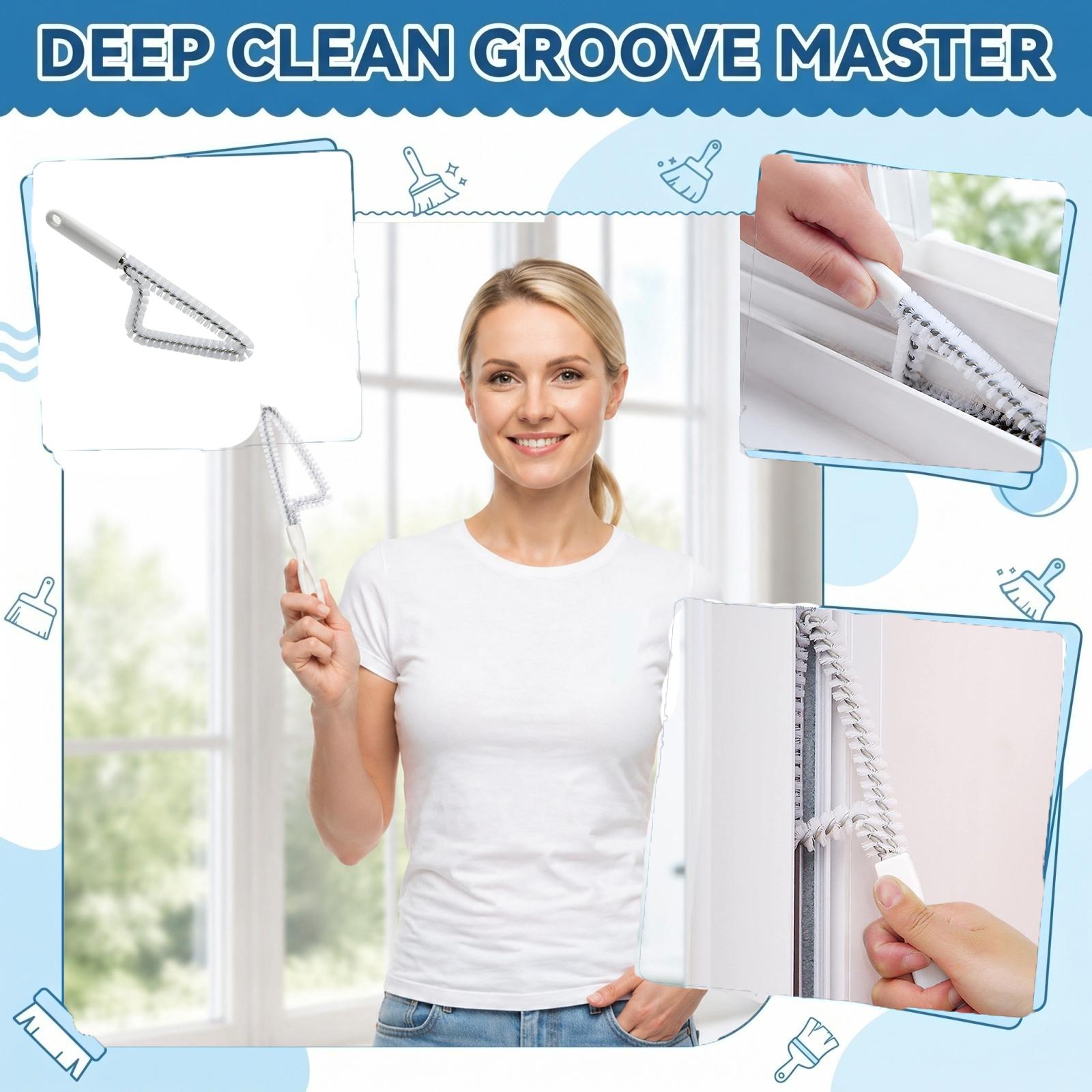 

Window Track Cleaning Brush Multi-Purpose Narrow Gap Brush with Durable Bristles and Ergonomic Handle for Hard-to-Reach Areas One Size білий