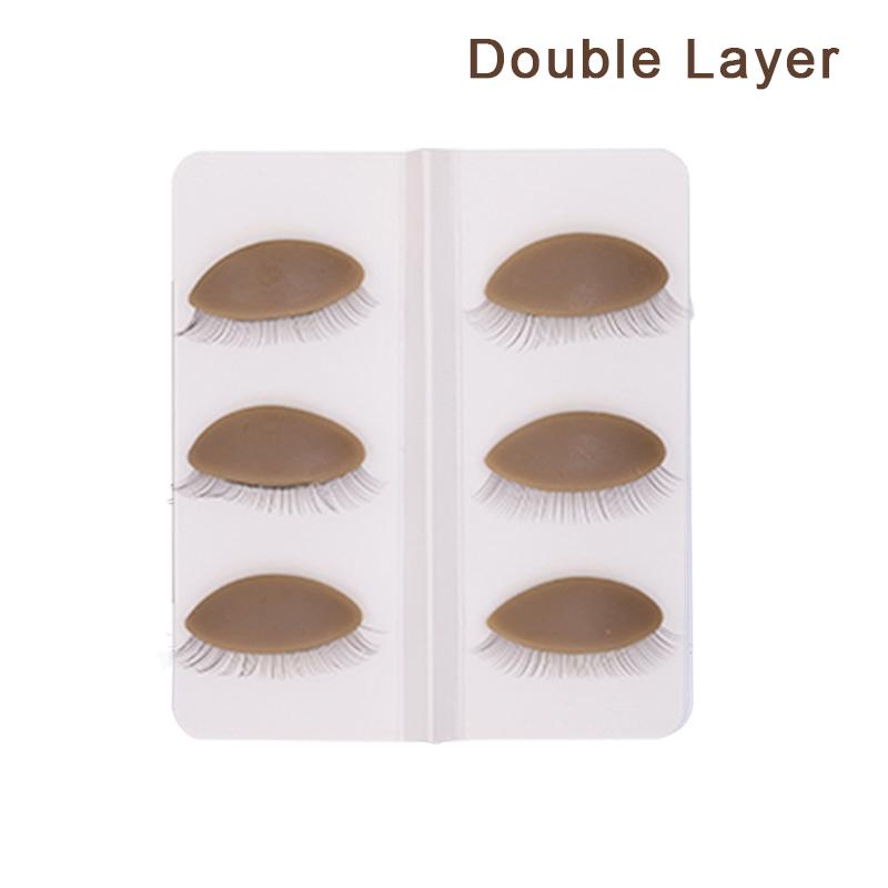 3Pairs/Set Replacement False Eyelash Extension Practice Head Model Silicone Removable Eyelids Tattoo Training Eyes Mannequin