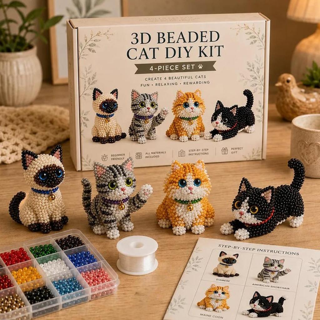 DIY Animal Bead Kit Tiny Fun Craft Set Animal Beading Craft Set For Kid Boys Girls Children Teens Adult Women Men Desk Bookshelf