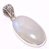 Natural Rainbow Moonstone Gemstone 925 Solid Sterling Silver Pendant 1.81" E5p53