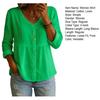 Women Shirt V-Neck Long Sleeve Buttons Placket Shirt Tops A-Line Silhouette Short Front Long Back Hem Casual Shirt