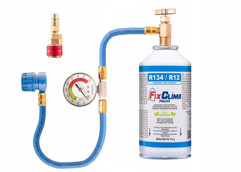 Zestaw do napełniania klimatyzacji R134a + Adapter