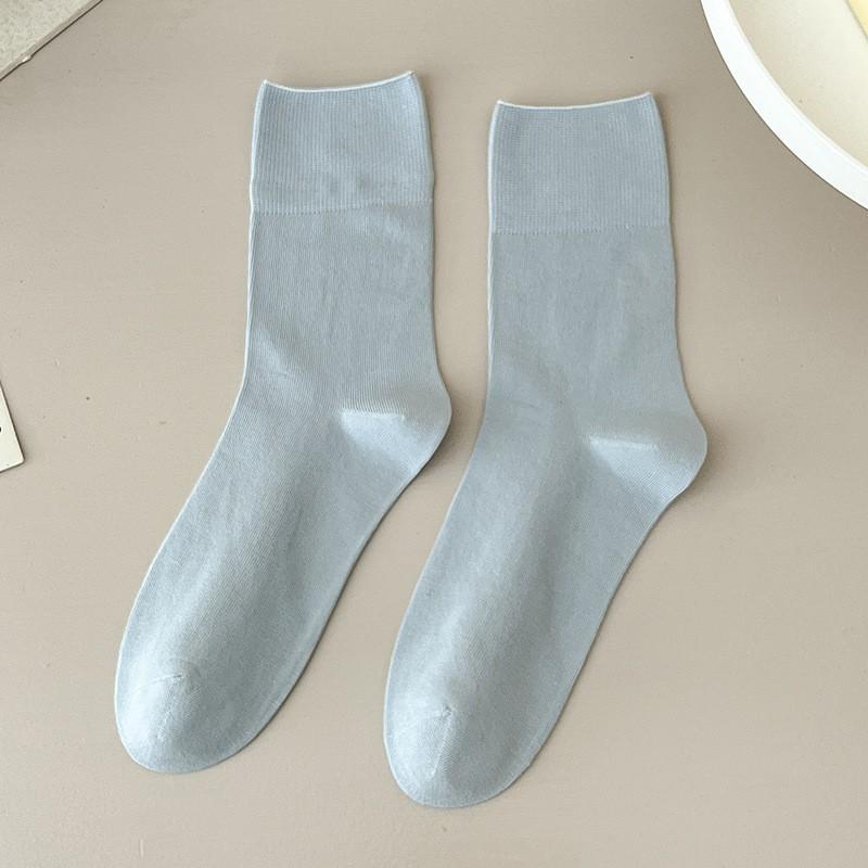Socks Pure Cotton Boneless Stacking Socks Spring And Autumn Thin Breathable Sweat-Absorbing Deodorant Cotton Medium Tube Socks