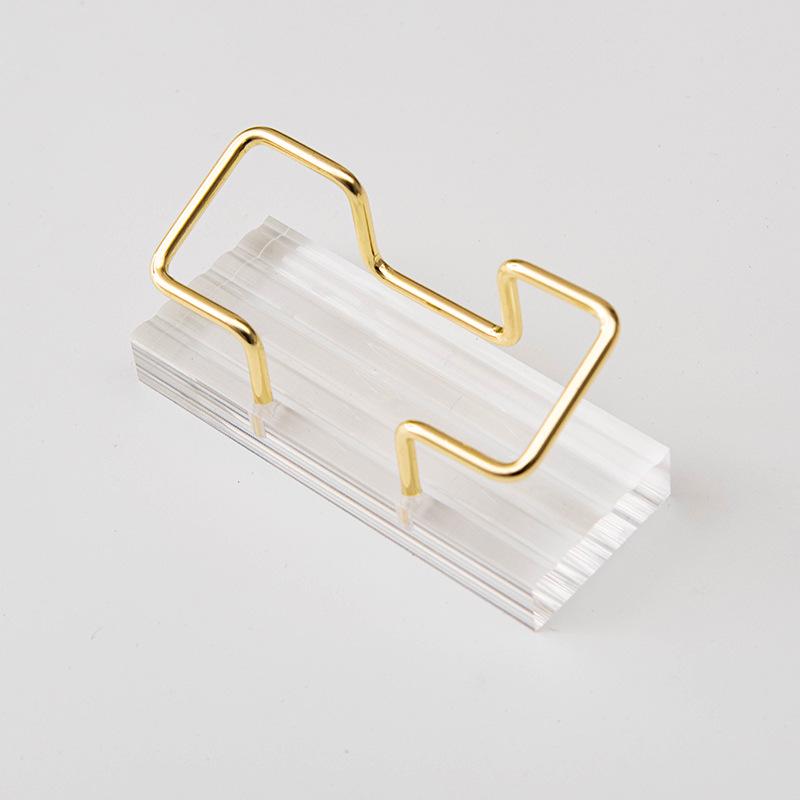 Metal Desktop Office Business Card Holder - Transparent Acrylic Stand