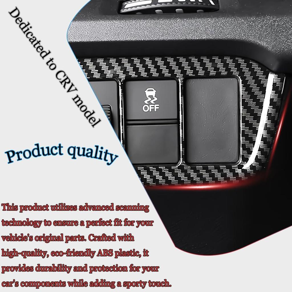 1PCS Car Headlight Switch Buttons Panel Cover Trim for Honda CRV 2024 2025 2026 - ABS Carbon Fiber Sport Interior Accessories