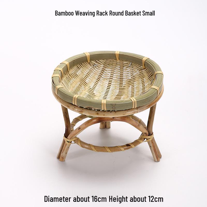 Handmade Bamboo Weaving Basket: Creative Fruit Plate & Snack Storage for Coffee Table