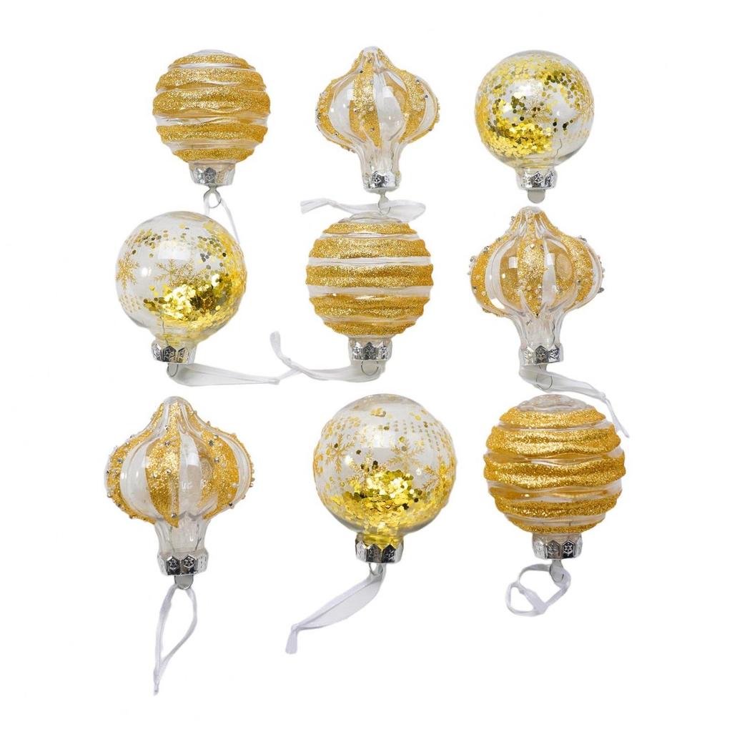 9PCS 8cm Christmas Ball Ornaments Tree Decorations for Holiday Wedding Party