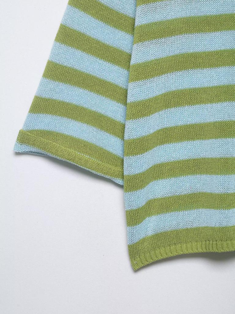 Spring 2026 Women's Striped Knit Top - European & American Style
