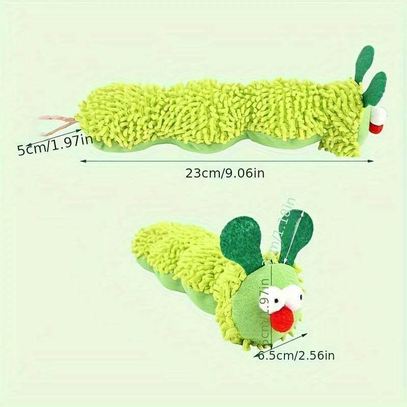 Interactive Caterpillar Whisker Whip Toy - Soft Plush Fabric Pillow with Cute Cartoon Design, Fun Stimulation Play Supply for Cat  Fun Pet Accessory