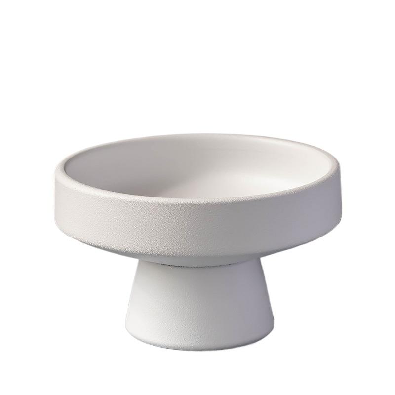 Chinese Style High Footed Fruit Tray Ceramic Tray Living Room Fruit Ornament Decoration Tray Tea and Snack Tray Decoration Tray