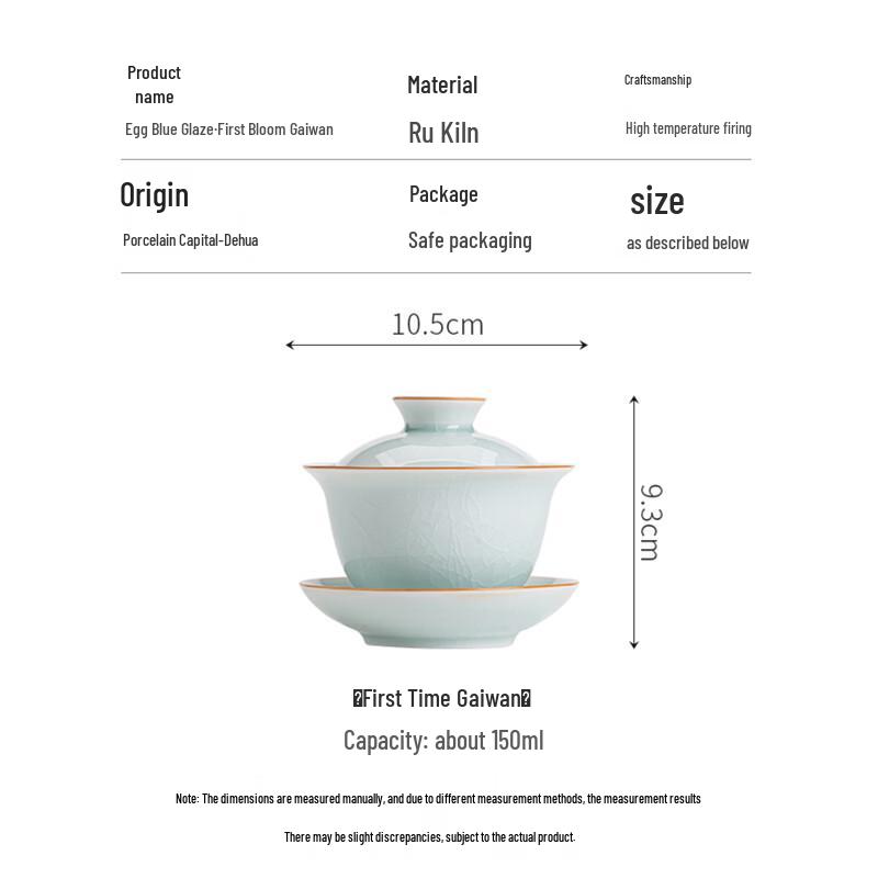 Ru Kiln Style Celadon Sancai Gaiwan Tea Bowl