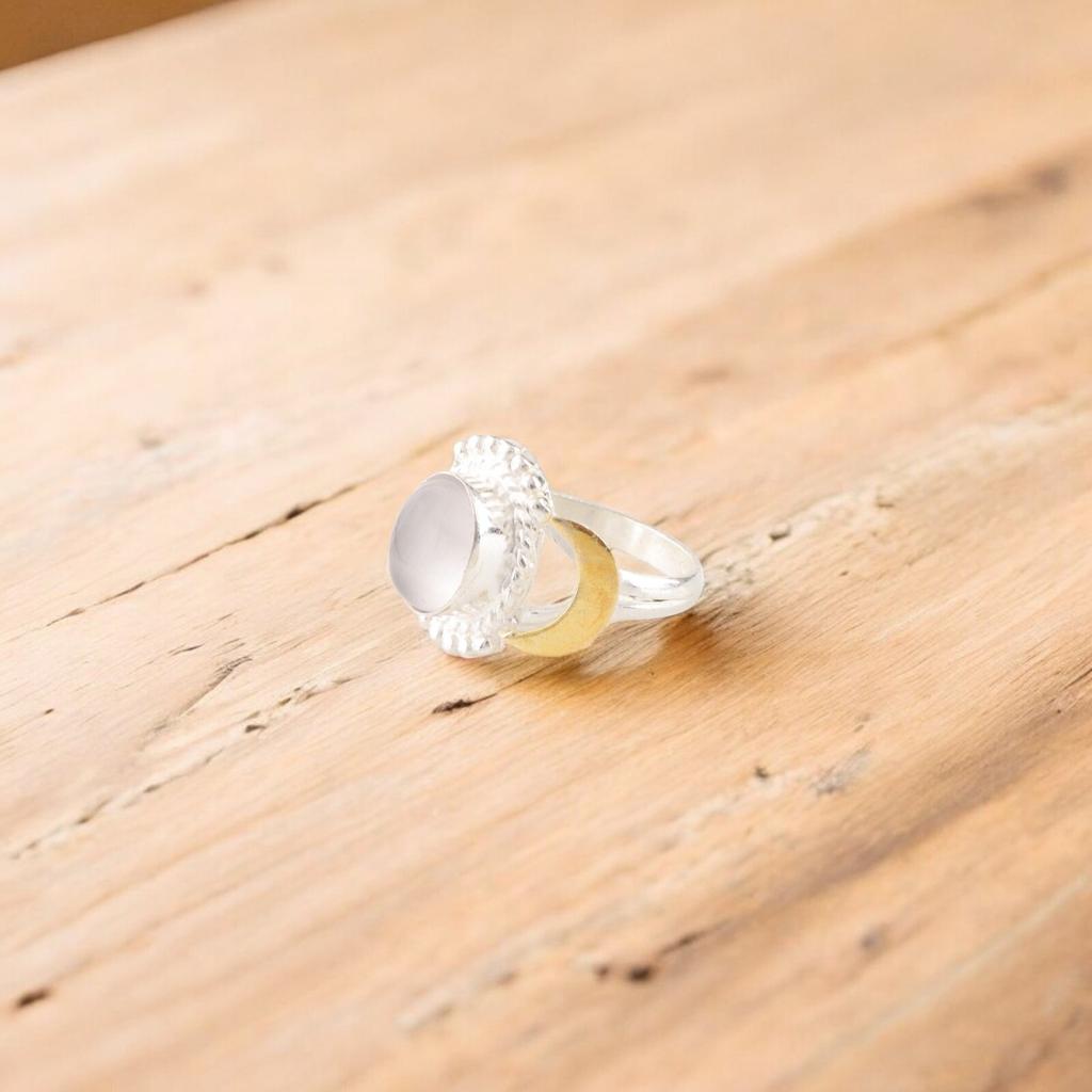 Natural Selenite Gemstone 925 Sterling Silver Jewelry Stylish Ring Women's Gift RR-61-39