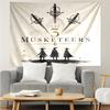 The Three Musketeers Print Tapestry, Backdrop, Easy Setup, Ideal for Bedroom, Office & Living Room, with Aesthetic Wall Hanging Decor.