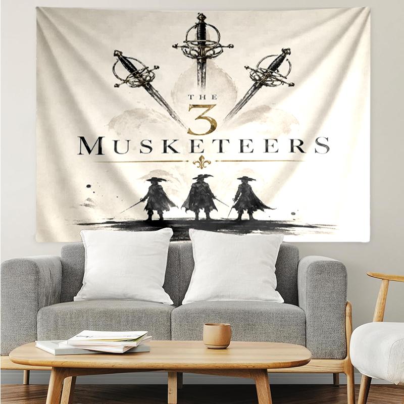 The Three Musketeers Print Tapestry, Backdrop, Easy Setup, Ideal for Bedroom, Office & Living Room, with Aesthetic Wall Hanging Decor.
