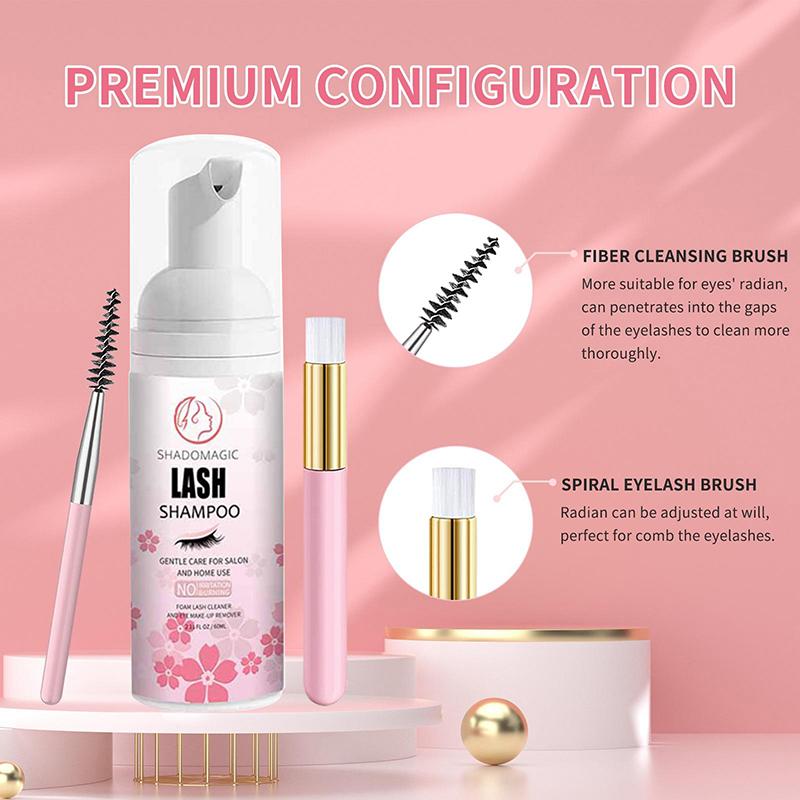 60ML Eyelash Shampoo Lash Cleaner Fast Cleaning Mascara Wand Foam Effective Deep Clean For Lash Extension Care