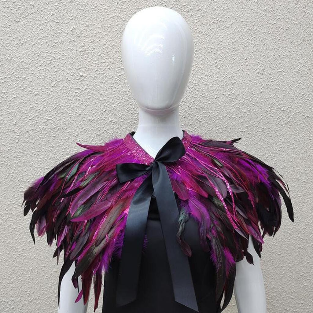 Gothic Feather Shawl Stage Makeup Ball Costume Accessories