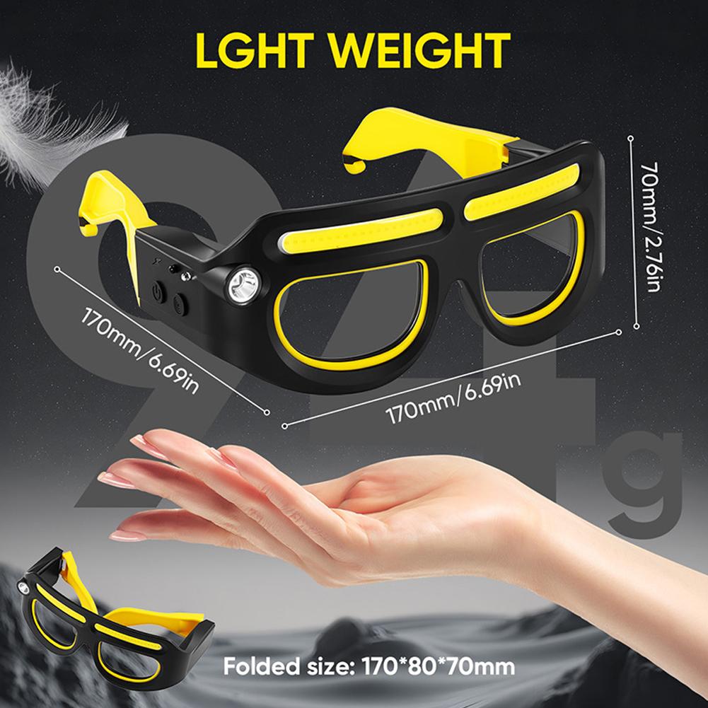 Rechargeable LED Safety Glasses Headlights Detachable Sunglasses Multifunctional Headlamp for working Riding Night Fishing