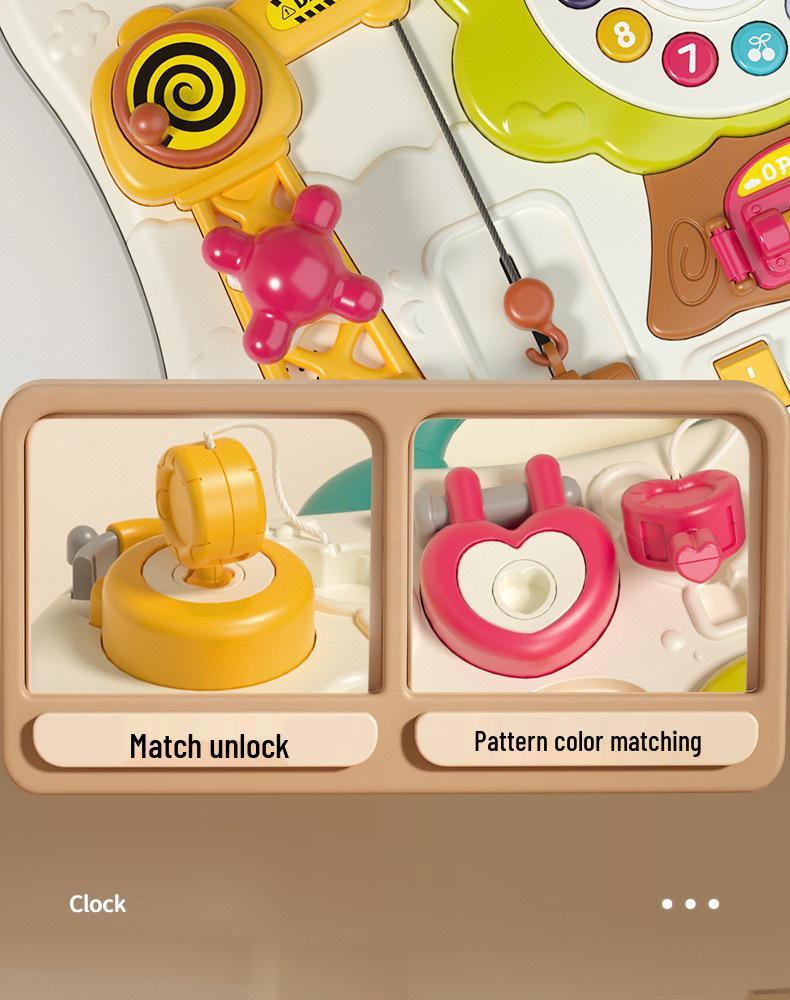 Guyu Montessori Busy Board: Educational Toy for Babies and Toddlers (1-3 Years) - Intellectual Ball Lock Opening Activity