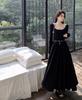 French Temperament Long-sleeved White Bottom Dress Women's Autumn New Waist and Thin Long Skirt