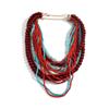 Handmade European Multi-Layer Rice Bead Necklace: Retro Exotic Beach Style In Contrasting Colors