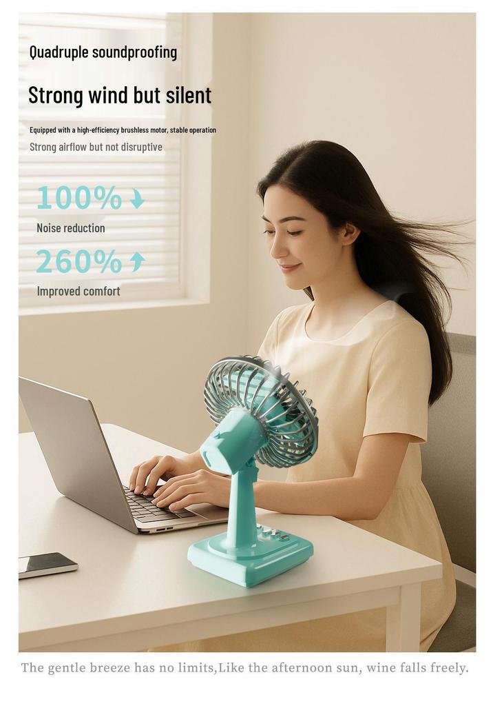 Rechargeable Desktop Mini Fan for Home and Office