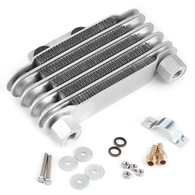 Compact Black & Silver Motorcycle Oil Cooler Radiator Kit