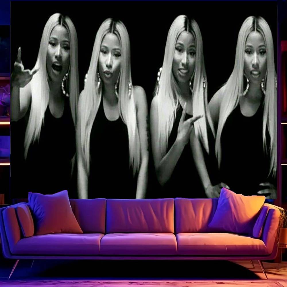 RAPPER NNicki MMinaj Tapestry Print Large Tapestry Wall Hanging Wall Tapestry Decor Living Room Bedroom Home