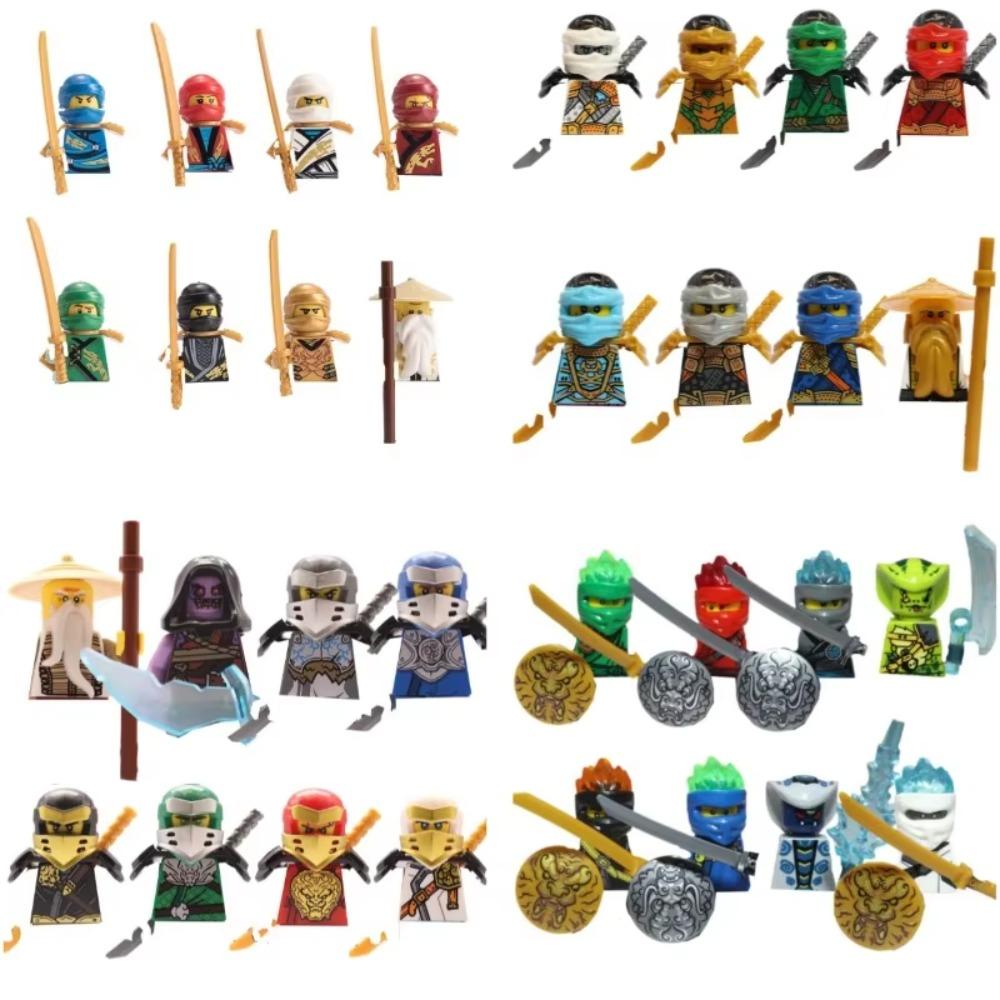 104 PCS ninja building block doll set, assembled role action doll DIY building block doll toy boy birthday gift.
