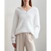 Imitation Mink Turtleneck Women's Knitwear Autumn Winter Half-Zip Sweater Drop Shoulder Knitted Pullover Top