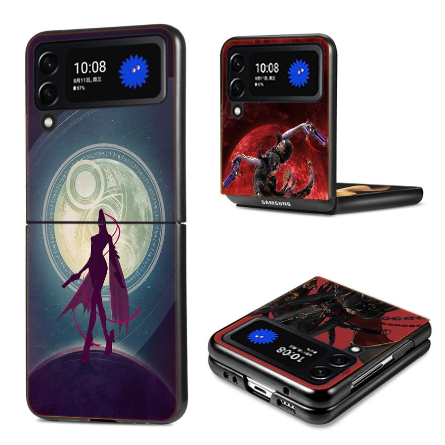 Bayonetta Phone Case For Samsung Z Flip 7 6 5G Galaxy Z Flip4 Z Flip5 Z Flip3 Coque Black Hard PC Shell Protective Cover