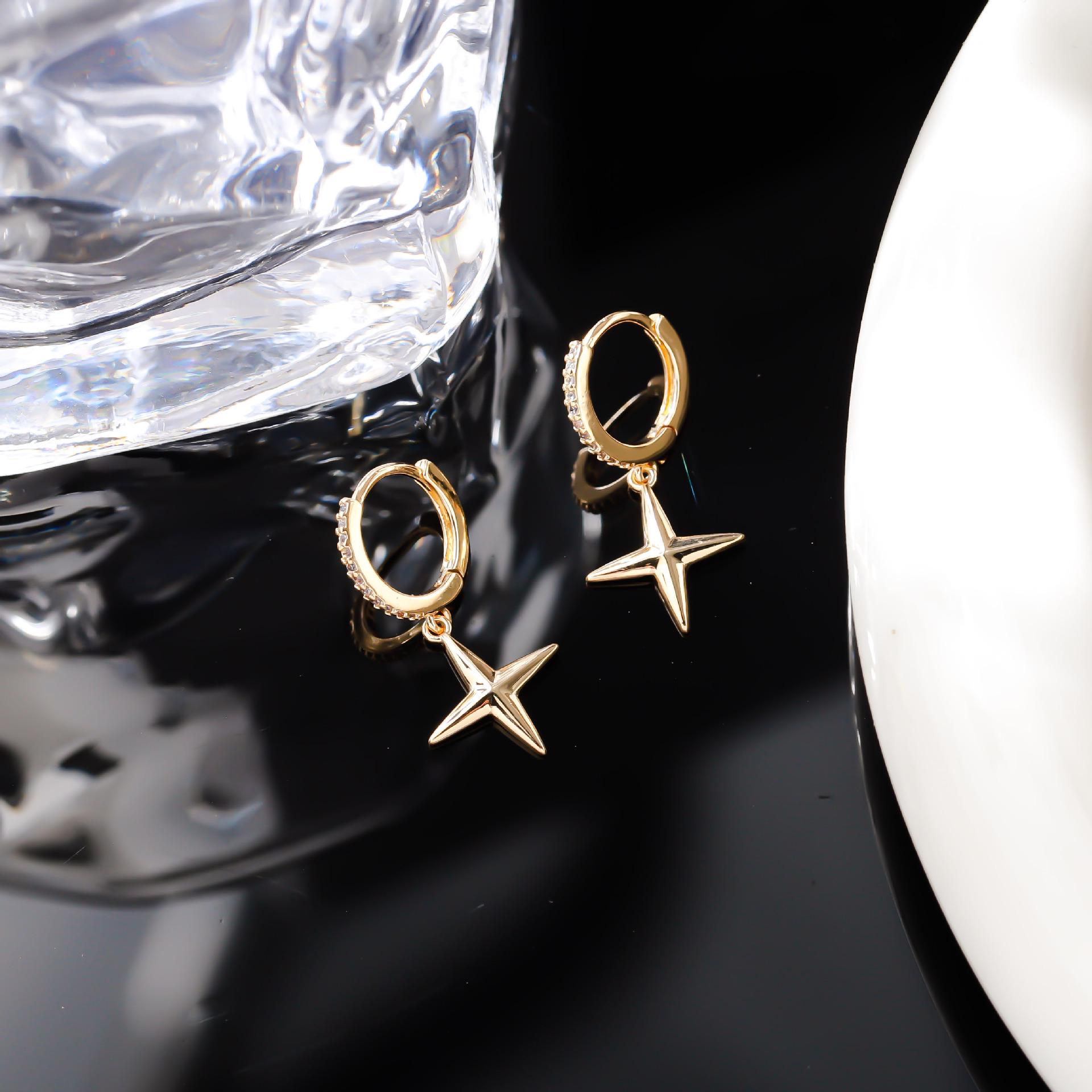 Meiyu Zircon Four Seasons Star-Design Earrings