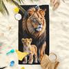 1 Stück Strandtuch Microbre Afrikanische Löwenfamilie Bedrucktes Strandtuch: Ideal für Strand & Pool Stilvoll & Saugfähig für den Sommer Groß
