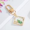 Herz Trockenblume Schlüsselanhänger Schlüsselring Für Freund Geschenk Runder Wassertropfen Gänseblümchen Anhänger Schlüssel-Accessoire Tasche Gepäck Anhänger