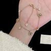 Vintage Französisches Zirkon Perlmutt Kleeblatt Floral Armband für Damen
