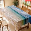 Beach wave pattern tablecloth, coastal seaside design tablecloth, suitable for family dining, yzb