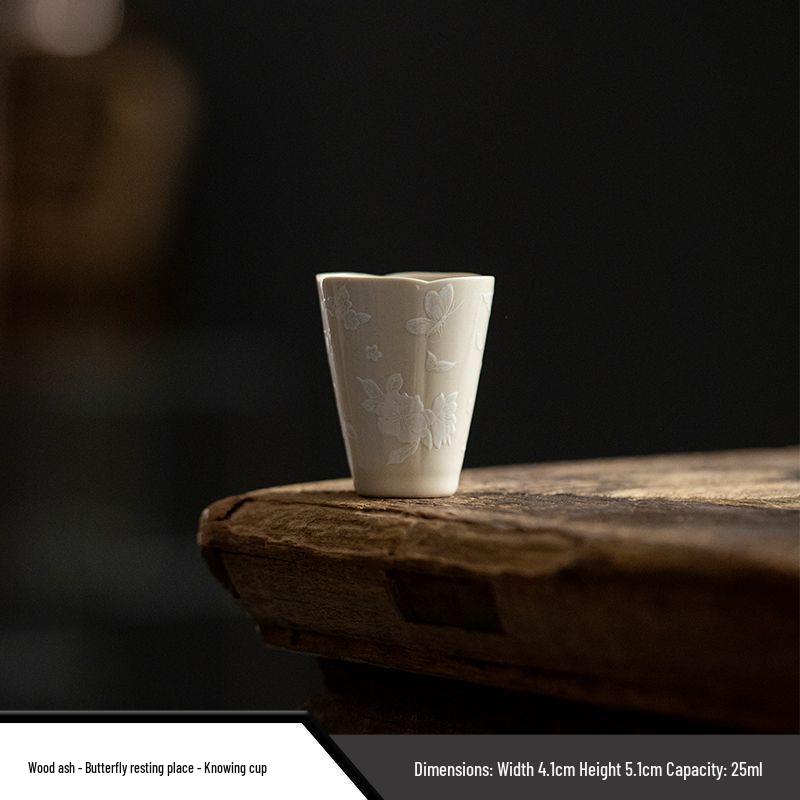 Fragrant Ash Butterfly Gaiwan: Elegant Ceramic Tea Set for Kung Fu Brewing