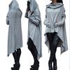 Womens S5xl Fashion New Plus Solid Color Long Hooded Sweater Sports Jacket