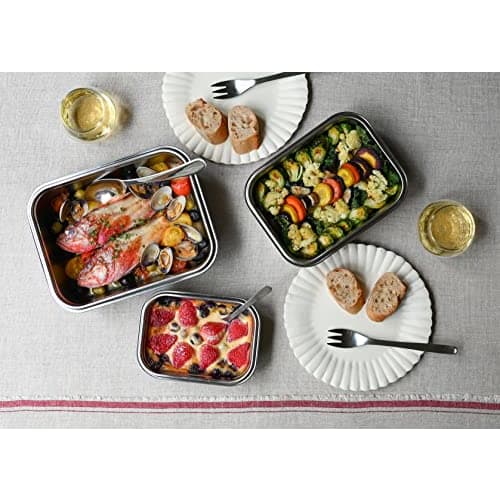 Nonoji Stainless Steel Storage Container, Microwave-Safe, Stainless Steel Magic Container, Small, 650ml, Oven-Safe, Freezer-Safe, and Dishwasher-Safe,