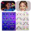 1pc Fluorescent Face Sticker Butterfly Fake Body Tattoo Waterproof Sticker Masquerade Neon Music Festival Party Makeup Glitter