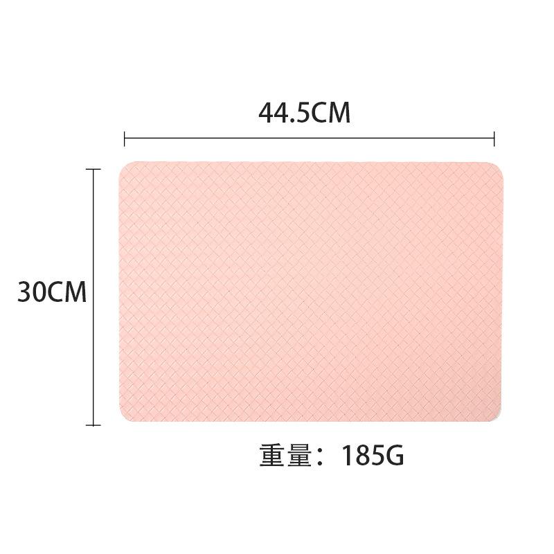 New woven plaid double-sided leather placemat teacup mat waterproof and oil-proof dining table mat western restaurant thermal insulation mat placemat