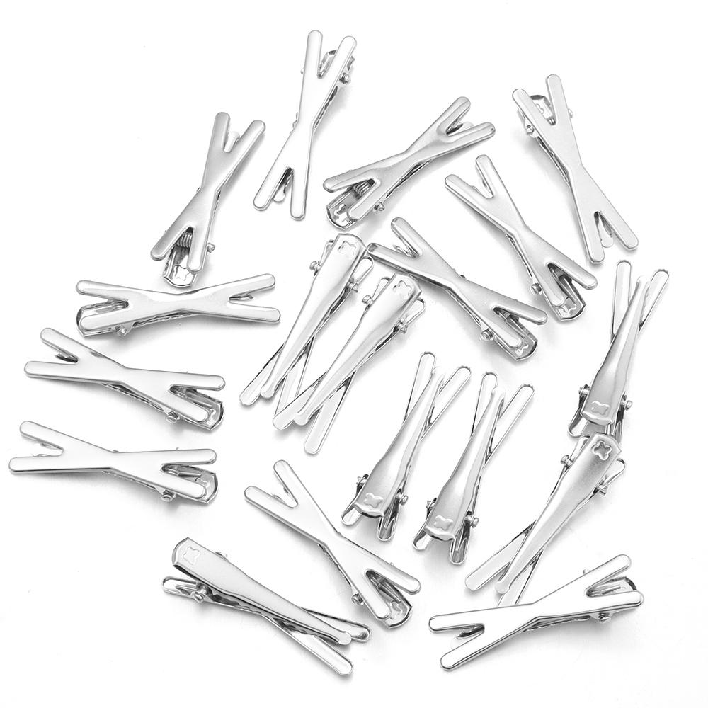 50pcs/lot Cute Metal Cross Hairpins Colorful Duckbill Clamp Girl Side Bangs Clip Hairpin For Jewelry Making Hair Accessories
